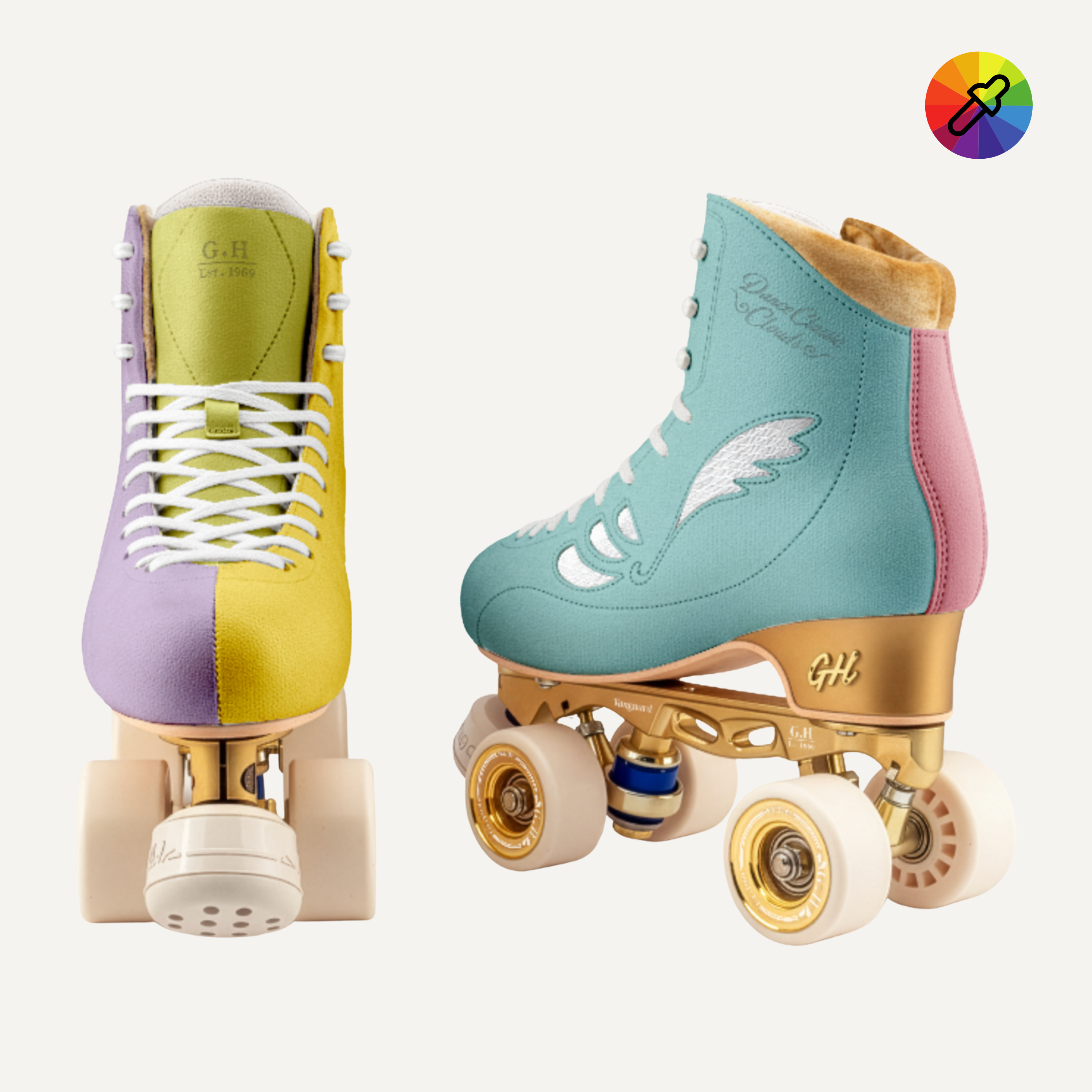 Dance classic clouds quad roller skates (flexible boots SR15) (Vanguard or Jaboco frame) Color Jam