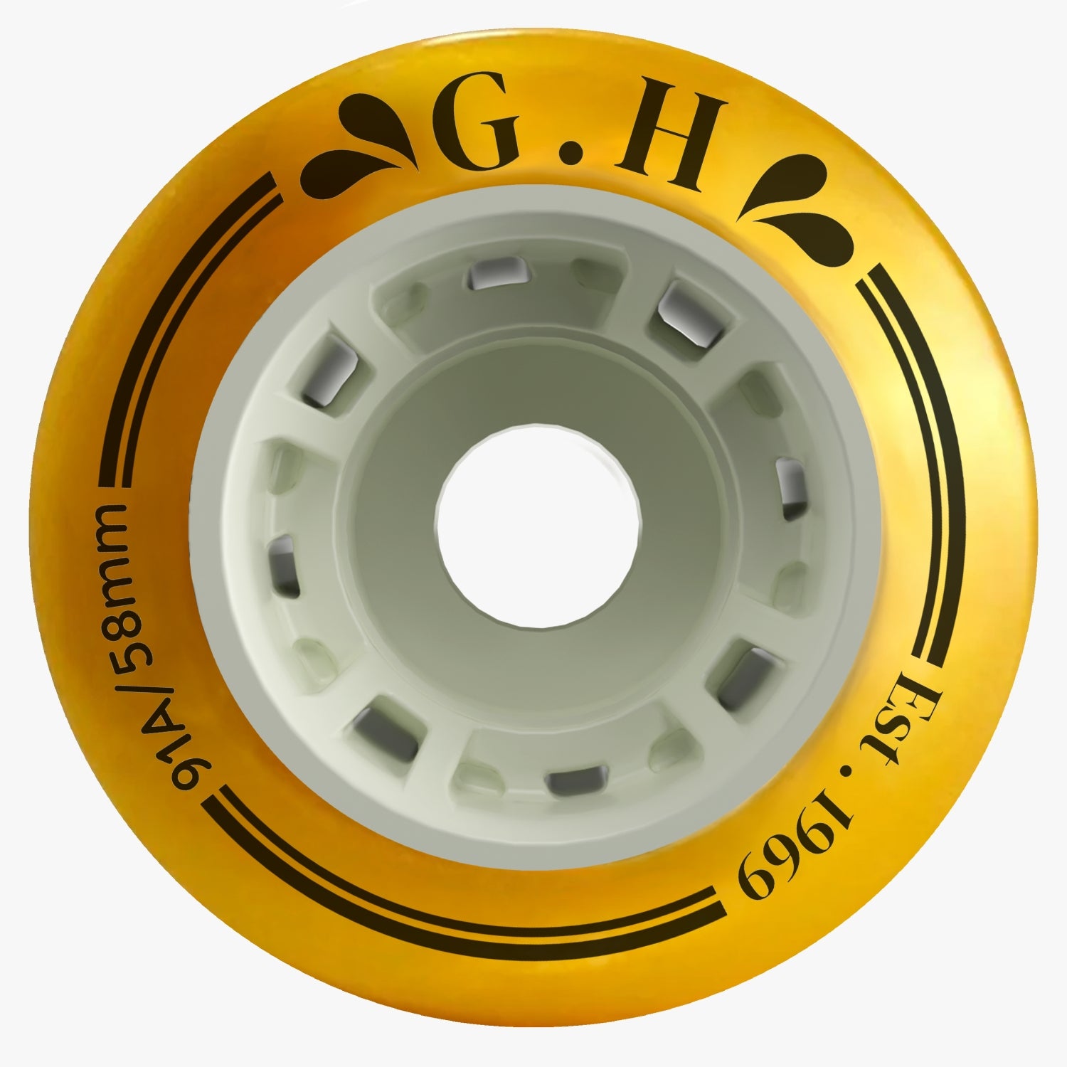 GH Gold Pu Quad Roller Skates Wheels (91A x 58mm.)