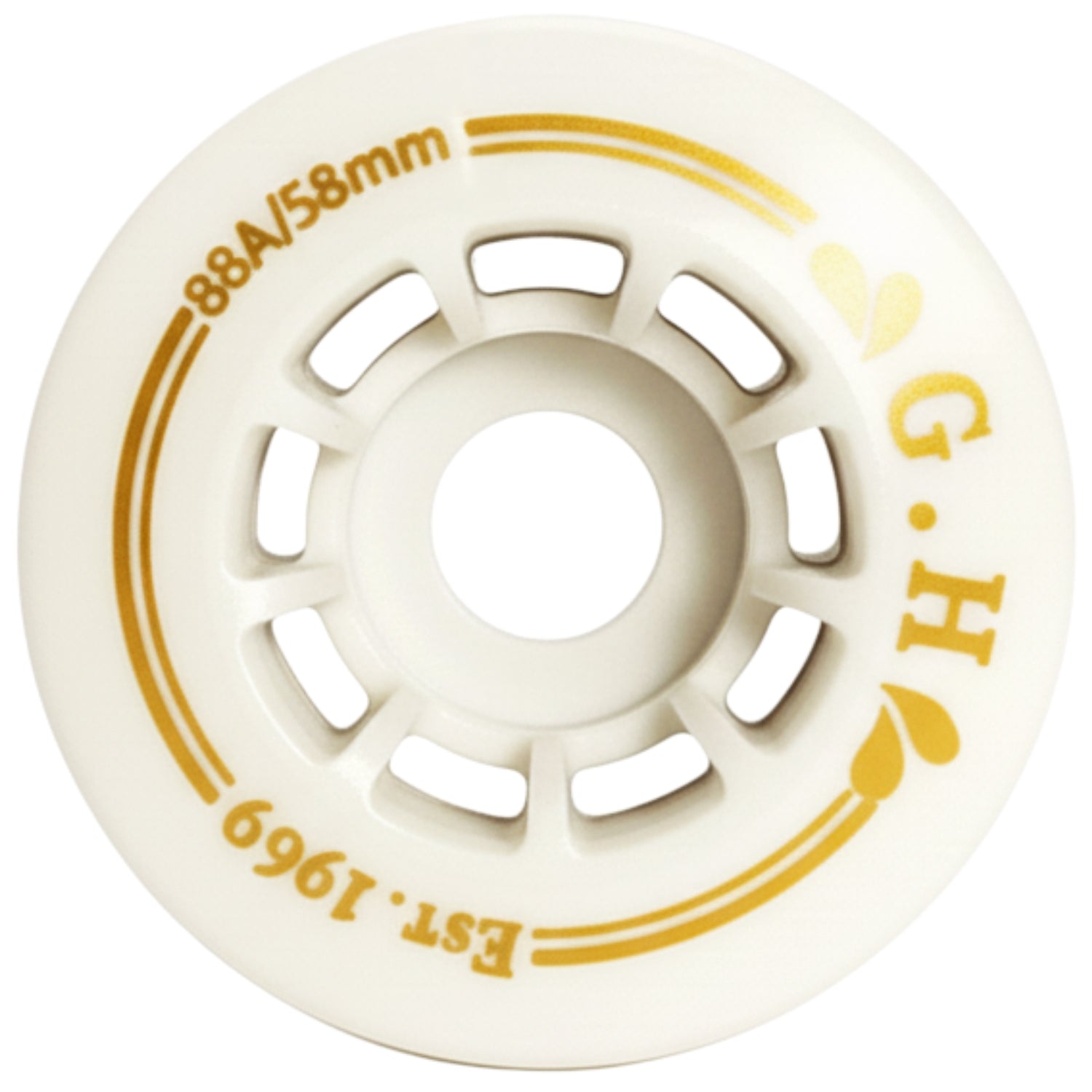 GH Ivory White Pu Roller Skates Wheels (88A/91A/94A x 58mm.)