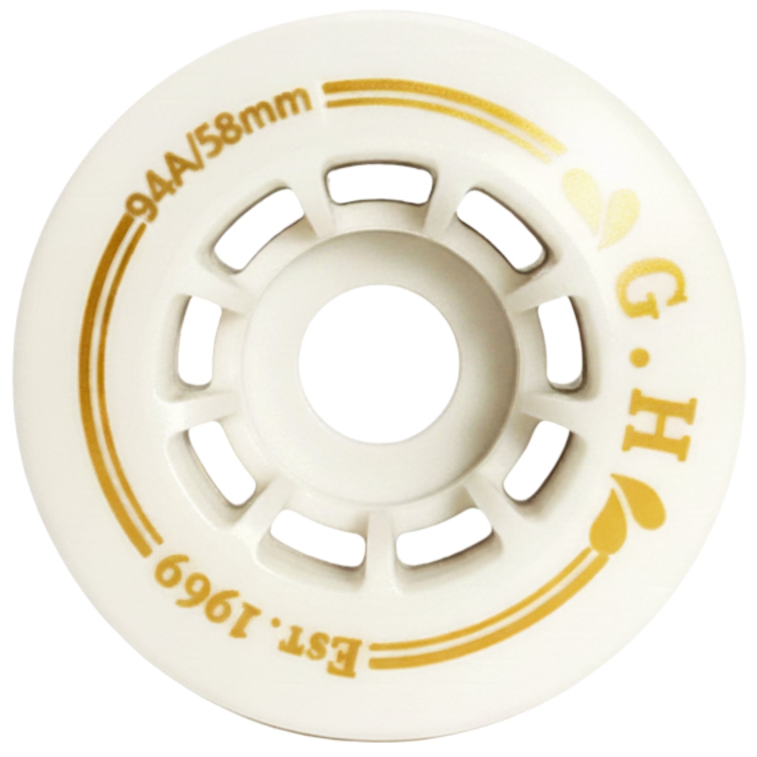 GH Ivory White Pu Roller Skates Wheels (88A/91A/94A x 58mm.)