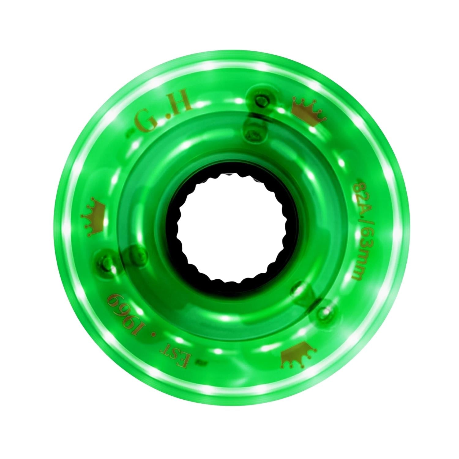 GH Sparkle High Rebound Pu Light Up Transparent Wheels (82A x 63mm.)