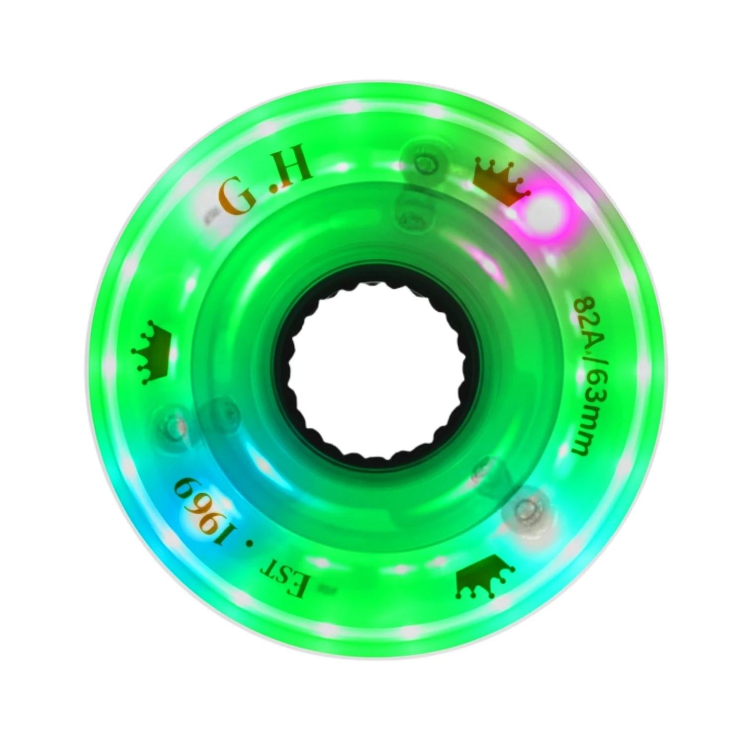 GH Sparkle High Rebound Pu Light Up Transparent Wheels (82A x 63mm.)