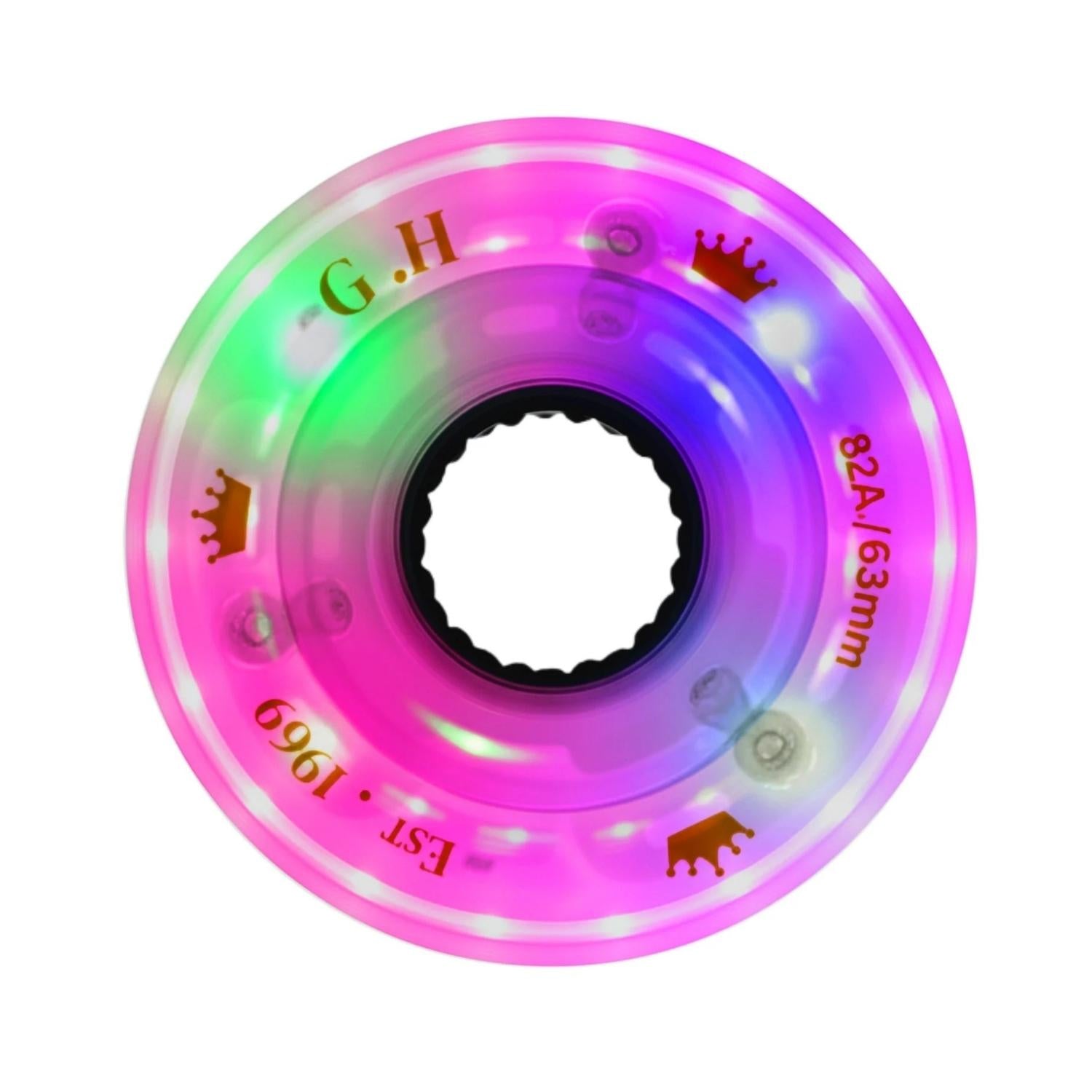 GH Sparkle High Rebound Pu Light Up Transparent Wheels (82A x 63mm.)
