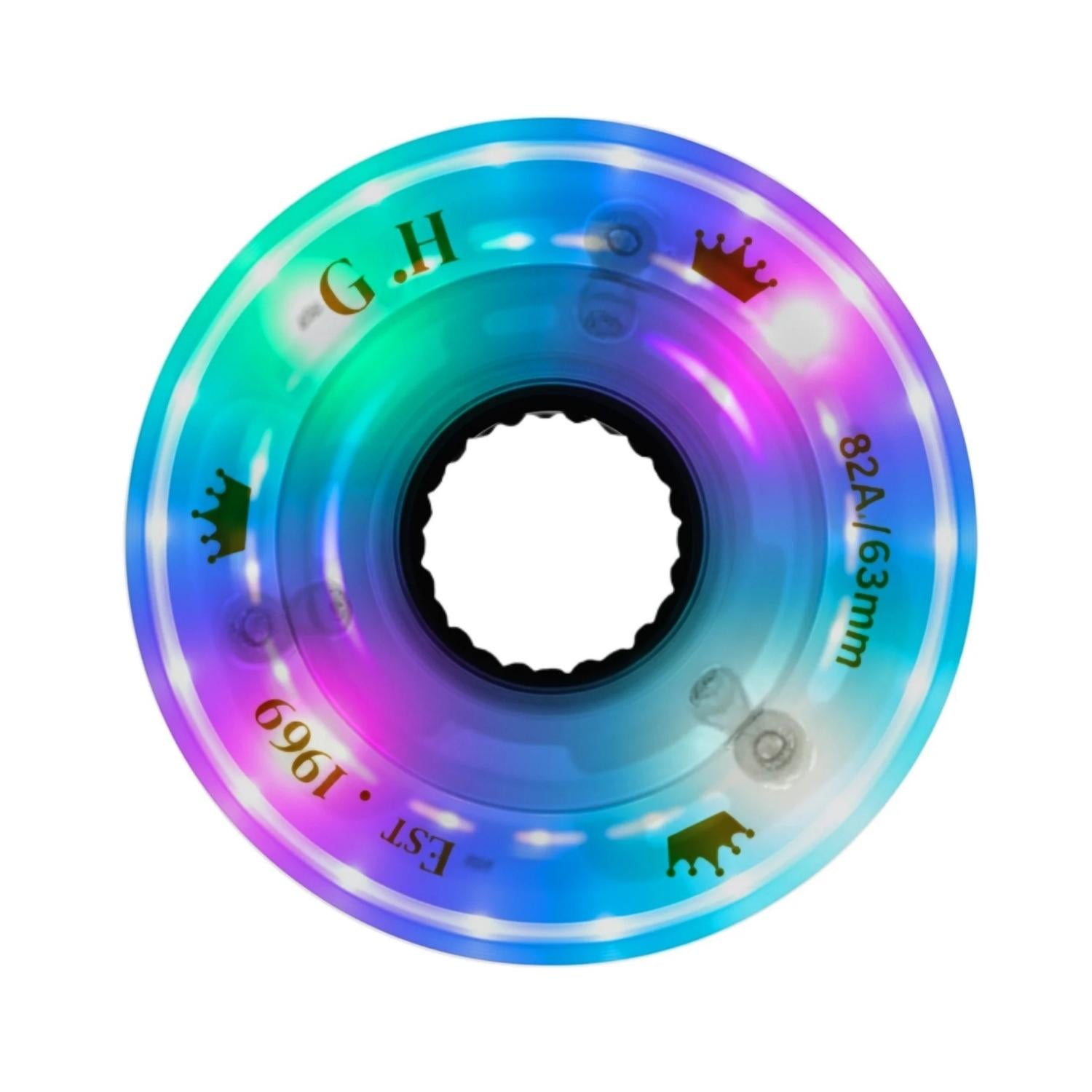 GH Sparkle High Rebound Pu Light Up Transparent Wheels (82A x 63mm.)