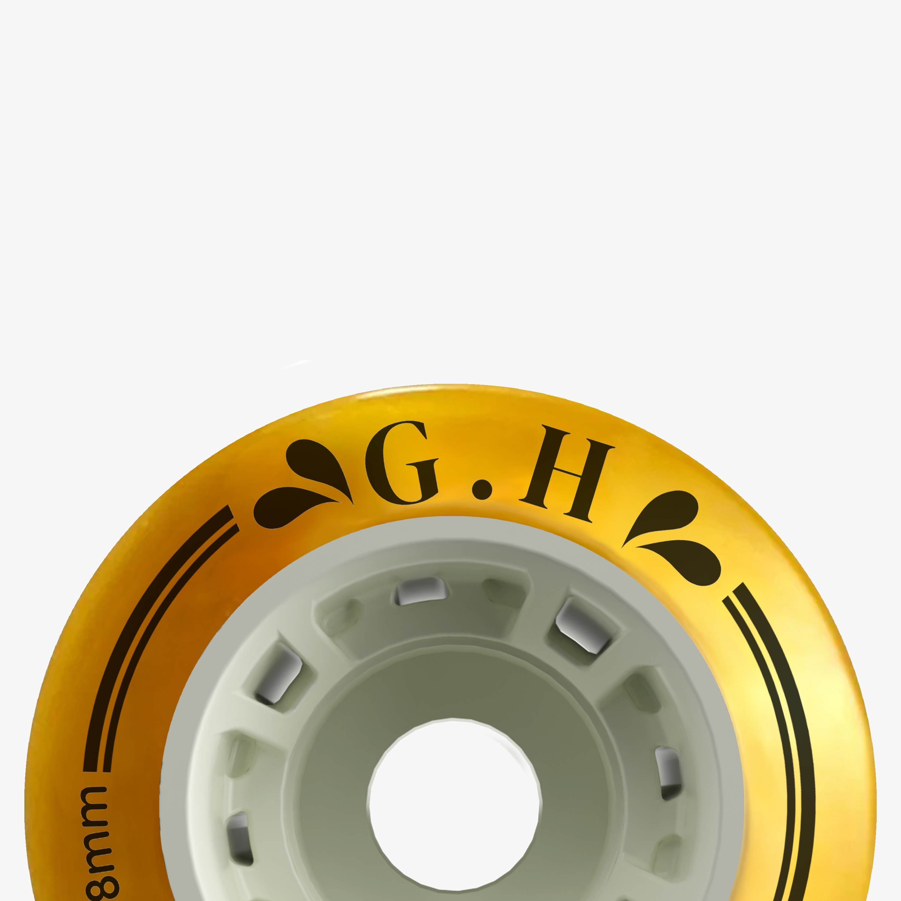 GH Gold Pu Quad Roller Skates Wheels (91A x 58mm.)