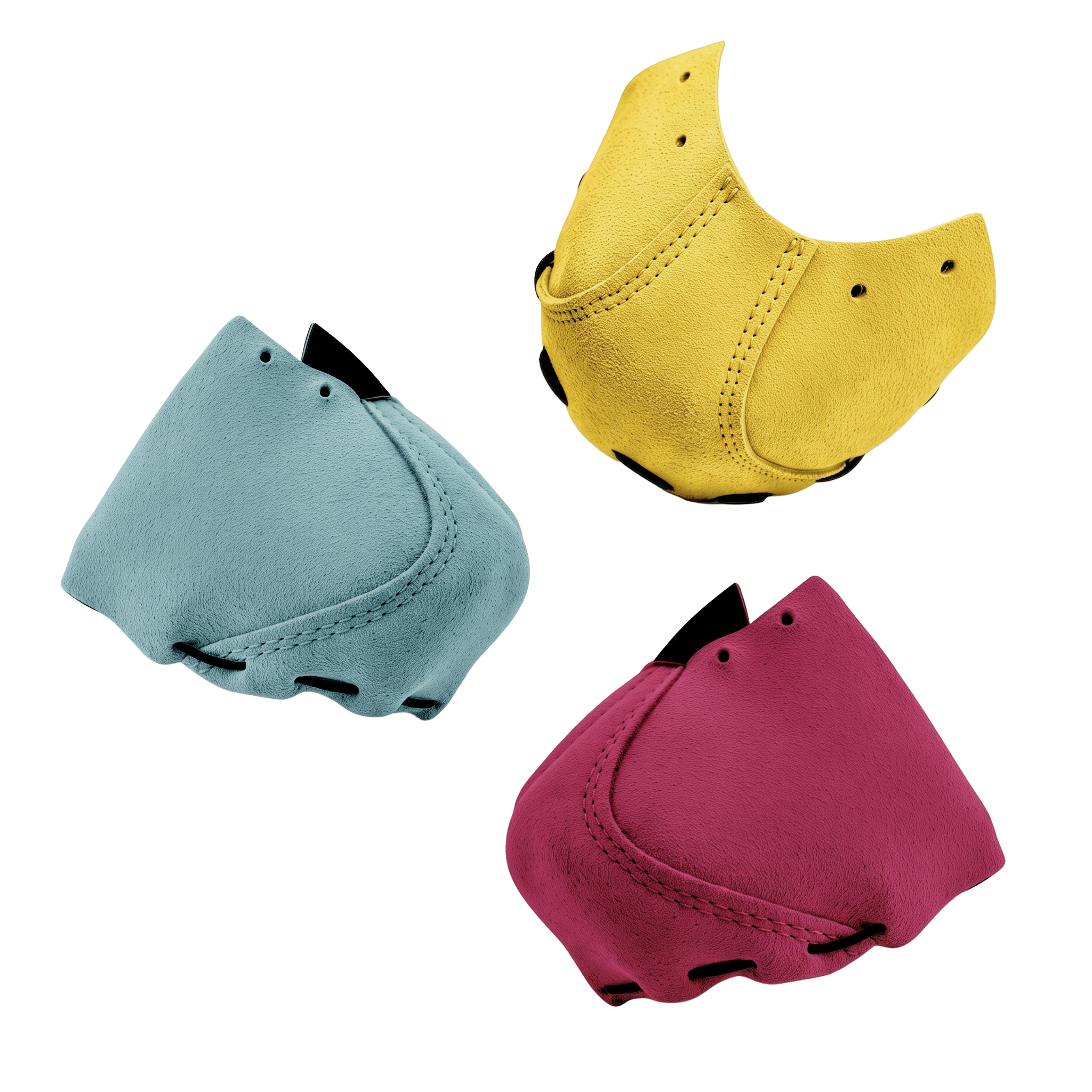 A pair of suede leather toe guards