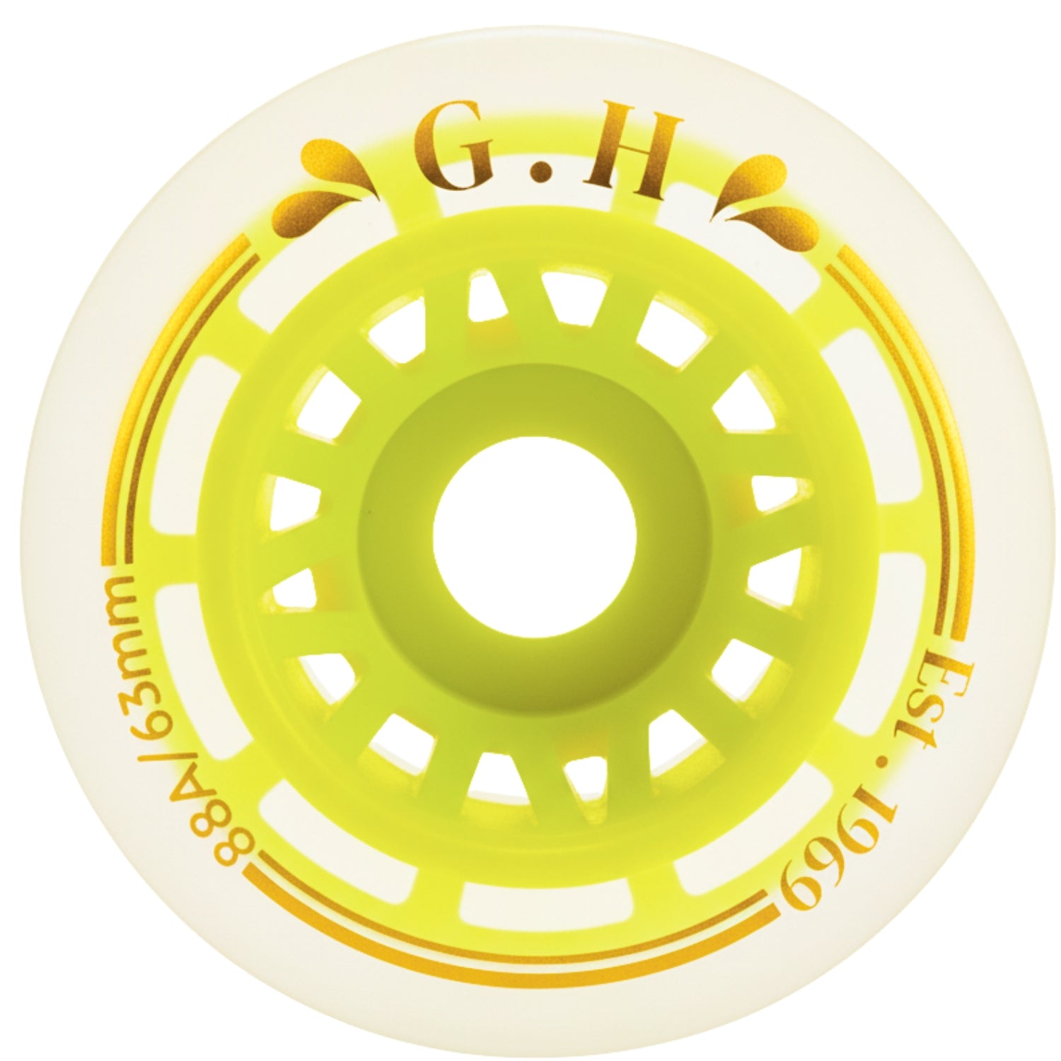GH Jello  Pu Transparent With Colorful Core Wheels (88A x 63mm.)