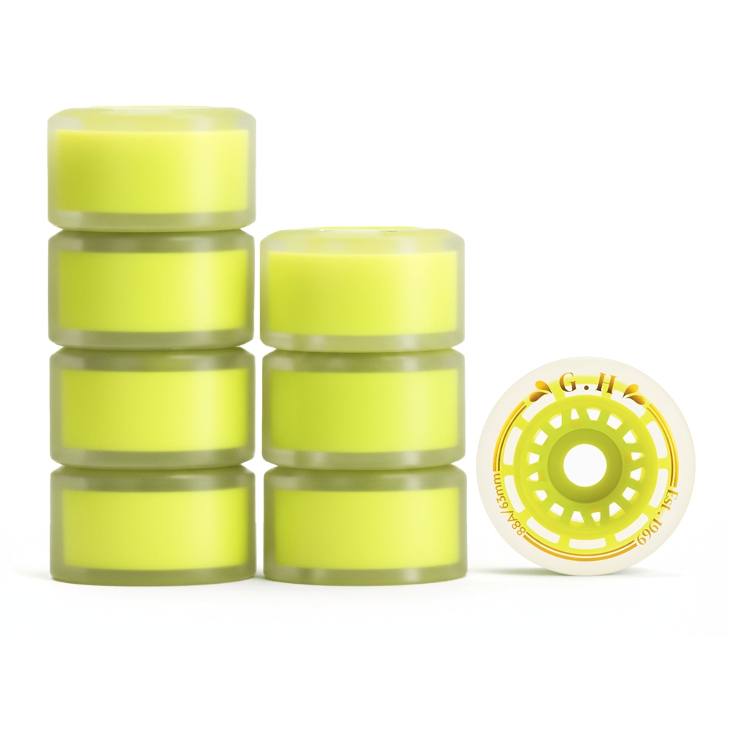 GH Jello  Pu Transparent With Colorful Core Wheels (88A x 63mm.)