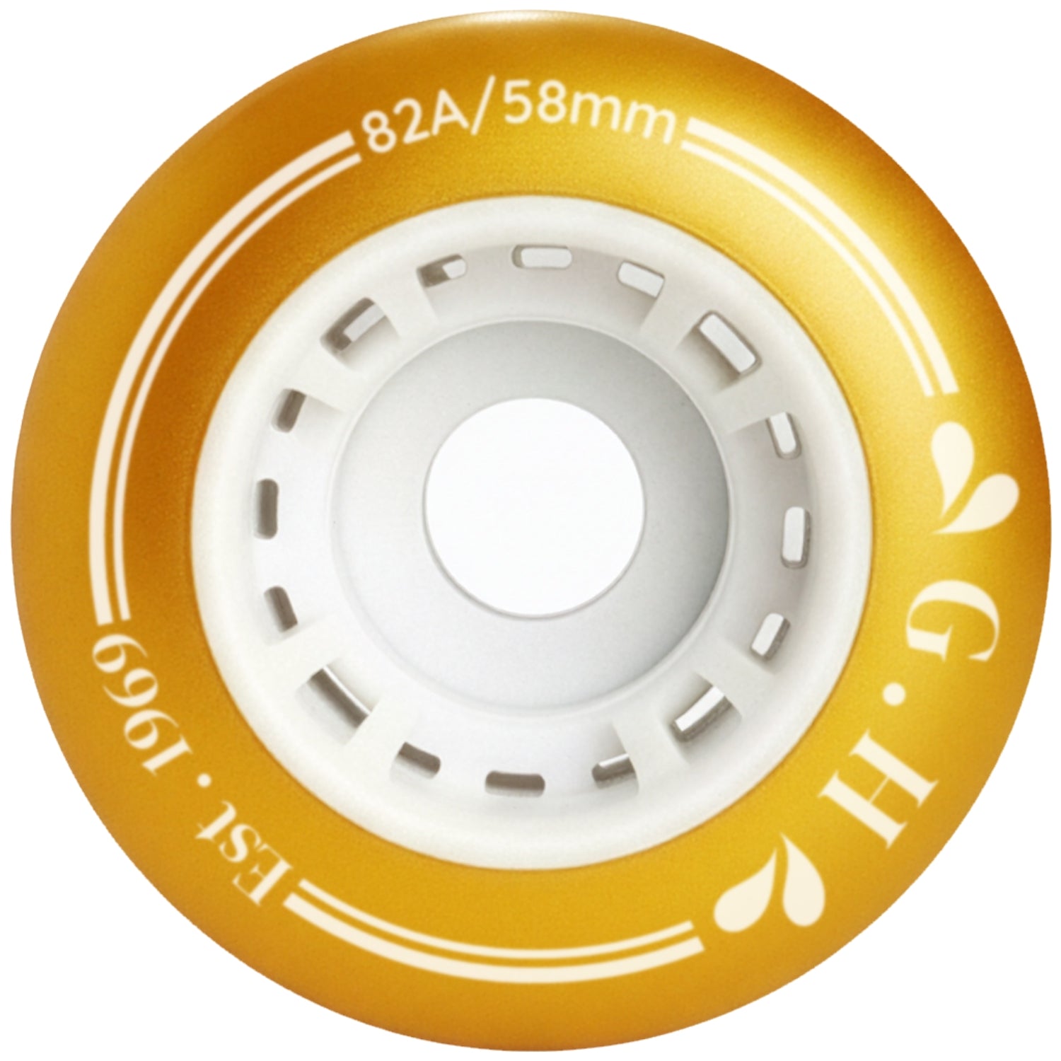 GH Gold High Rebound Pu Quad Roller Skates Wheels (82A&91A x 58mm.)