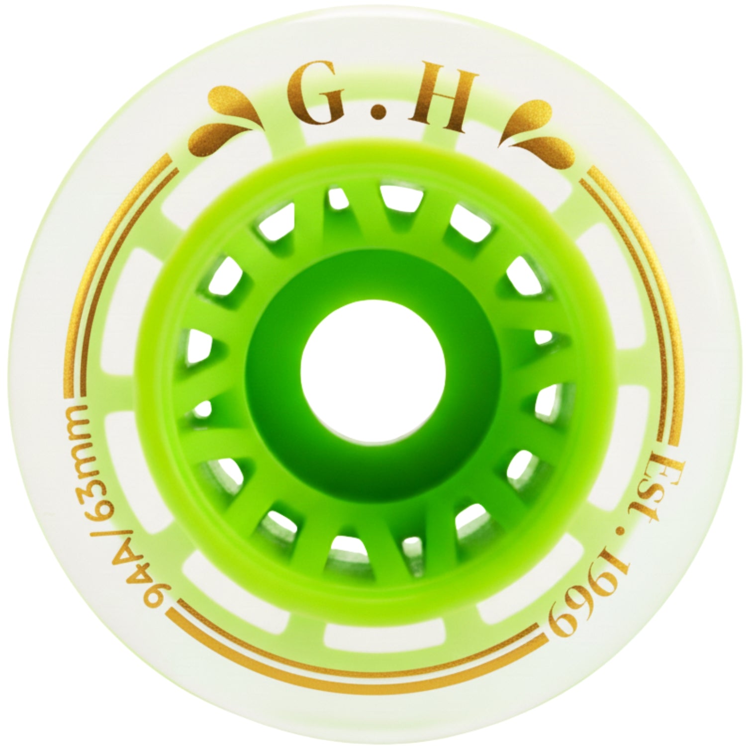 GH Jello  Pu Transparent With Colorful Core Wheels (94A x 63mm.)