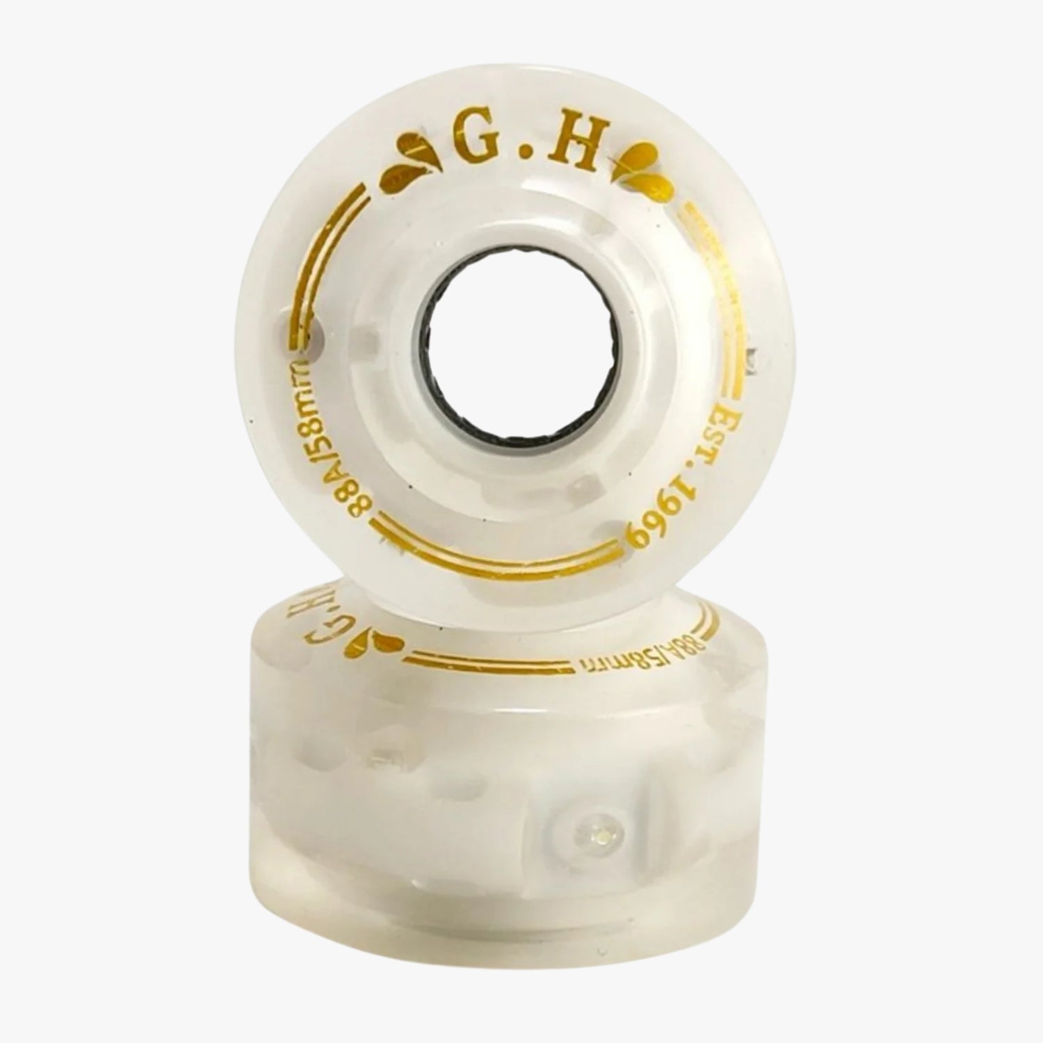 Hard Pu Light Up Clear Wheel with high brightness 88A (3 color options) (Non High Rebound)