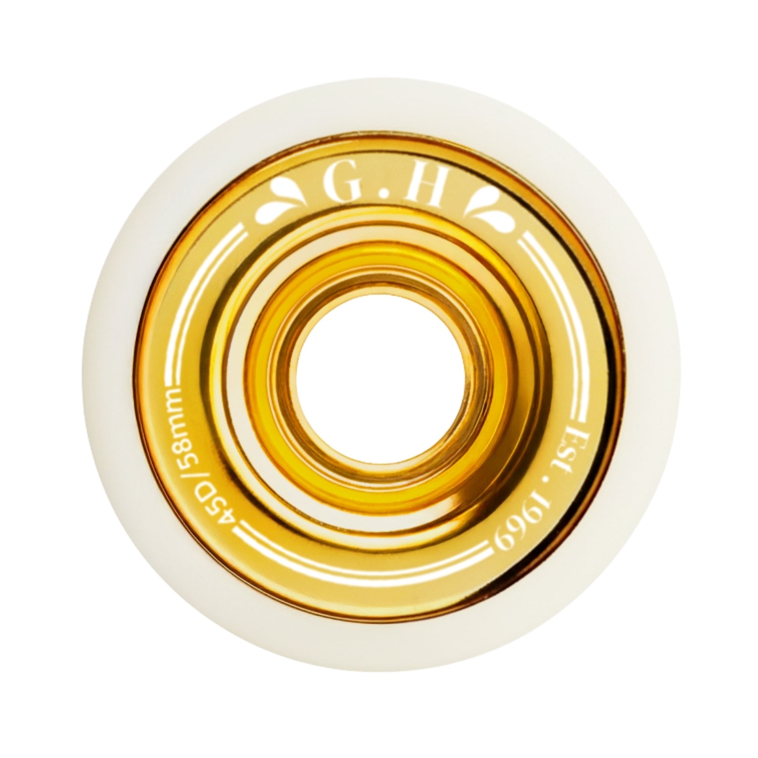 GH Premium Gold  Roller Skate Wheels       (55D&45D x 58mm.)