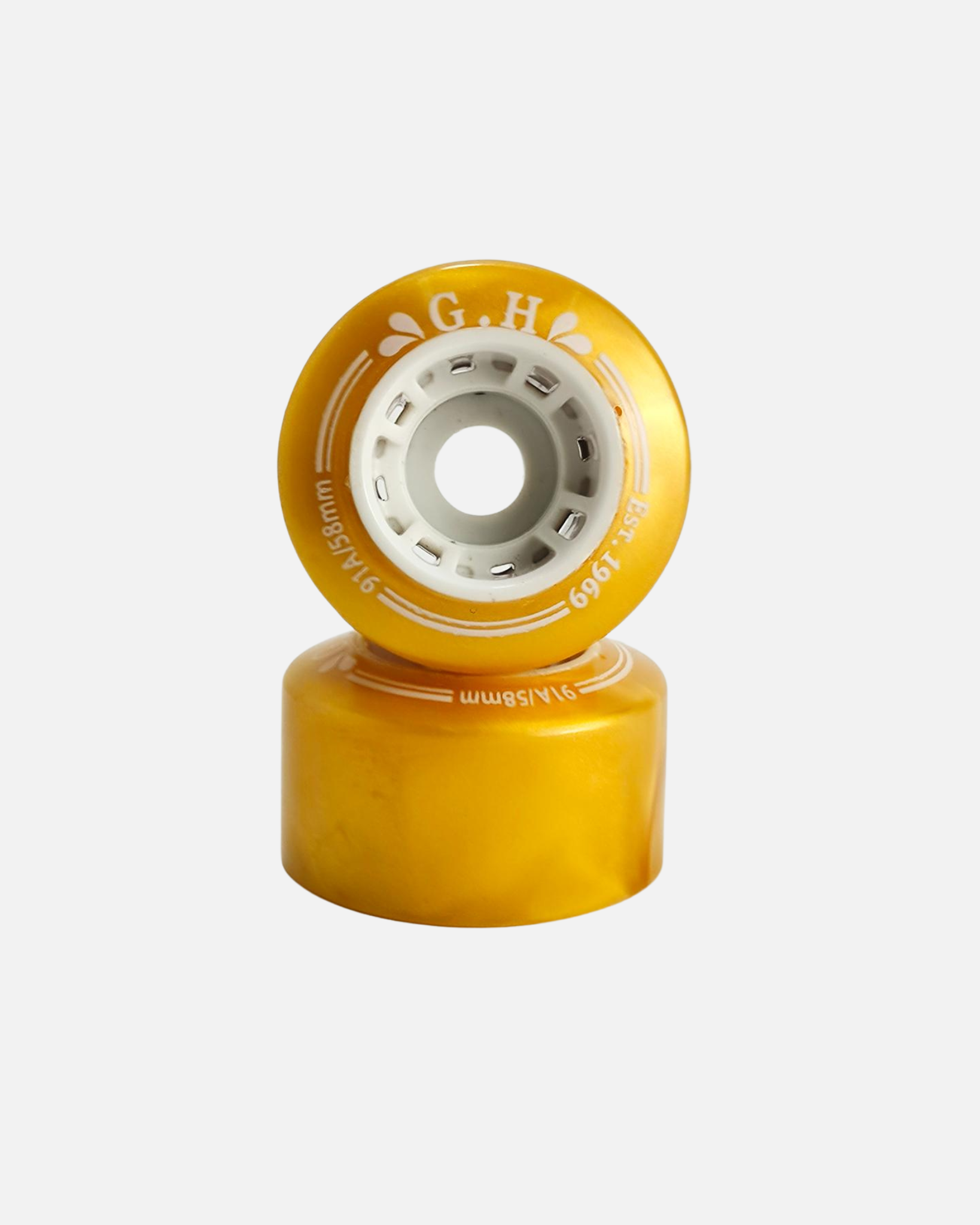 Hard Pu Quad Roller Skates Wheel 91A GOLD (Non High Rebound)