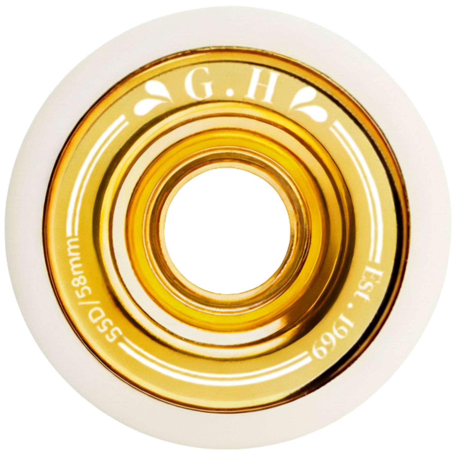 GH Premium Gold  Roller Skate Wheels       (55D&45D x 58mm.)