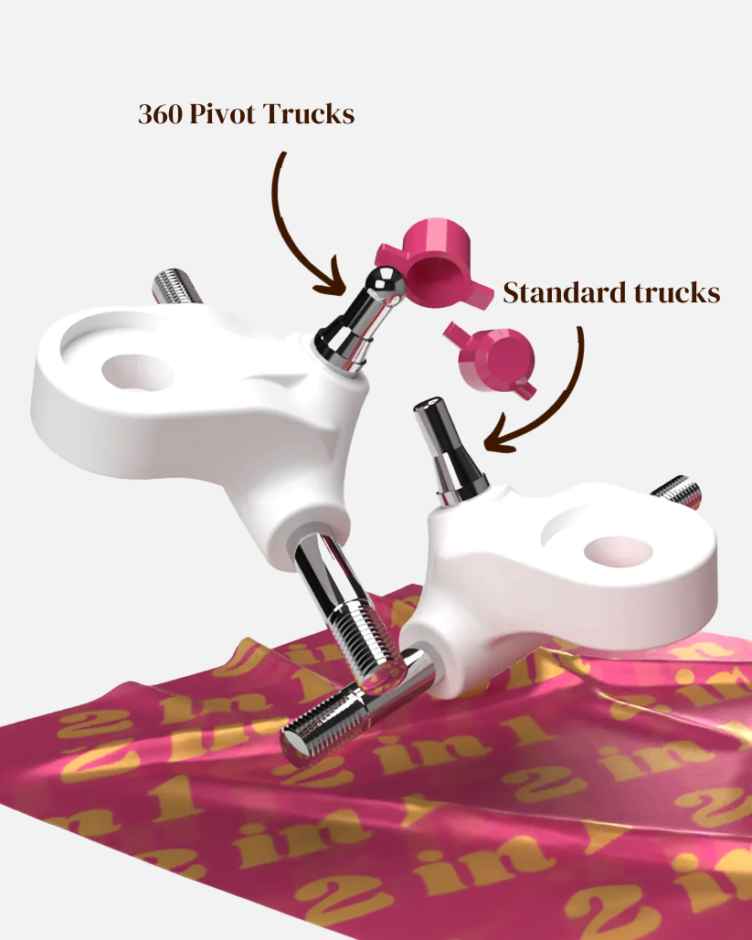 Skate truck sets & Skate cushion sets for multifunction fiber compound plates