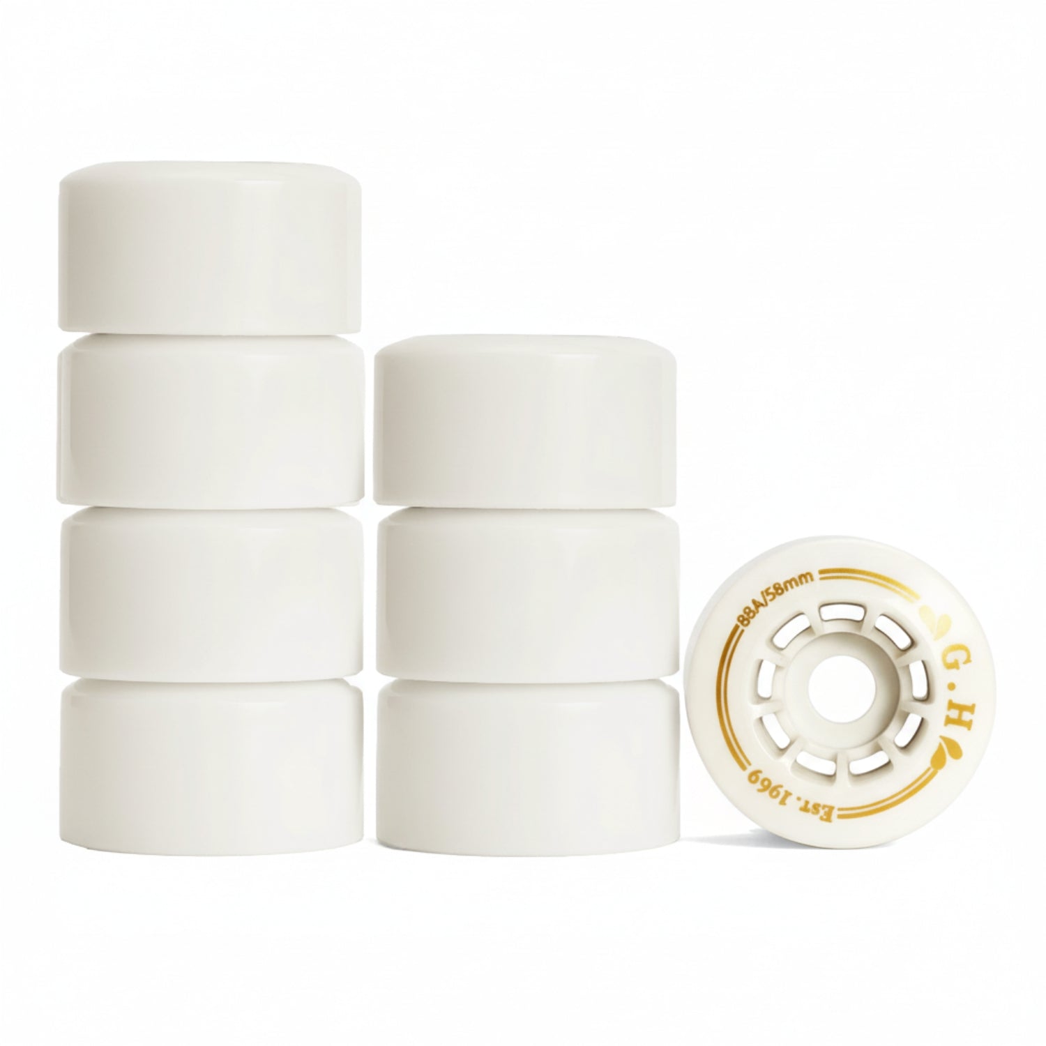 GH Ivory White Pu Roller Skates Wheels (88A/91A/94A x 58mm.)
