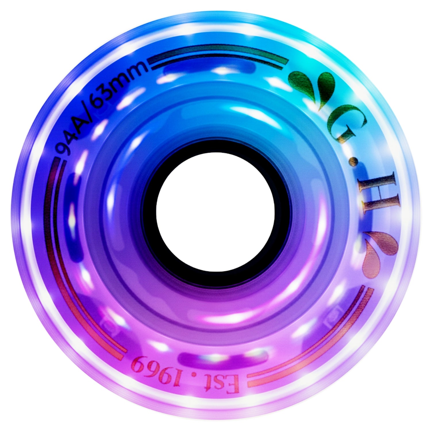 GH Spectrum Pu Gradient Light Up Transparent Wheels (88A/91A/94A x 63mm.)