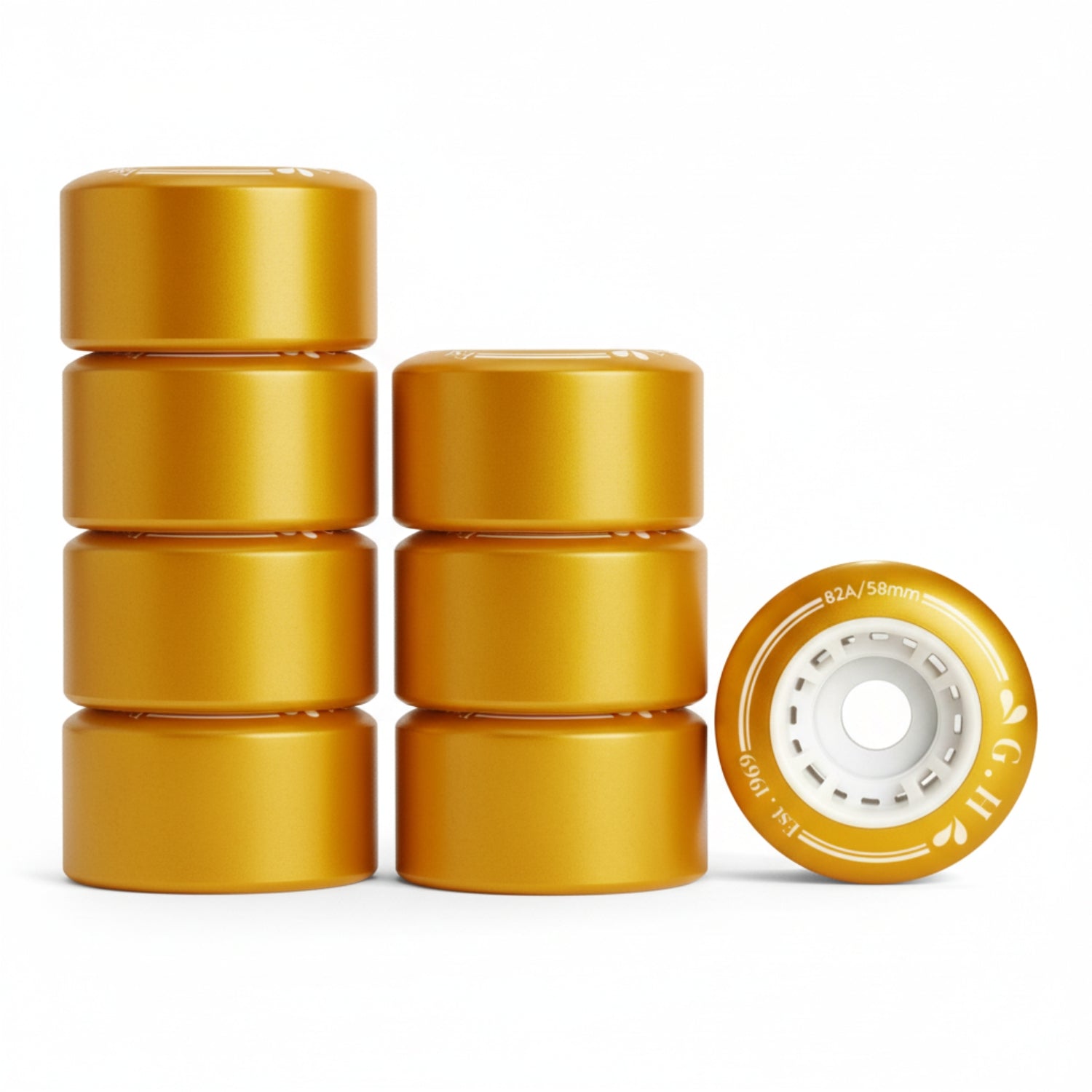 GH Gold High Rebound Pu Quad Roller Skates Wheels (82A&91A x 58mm.)