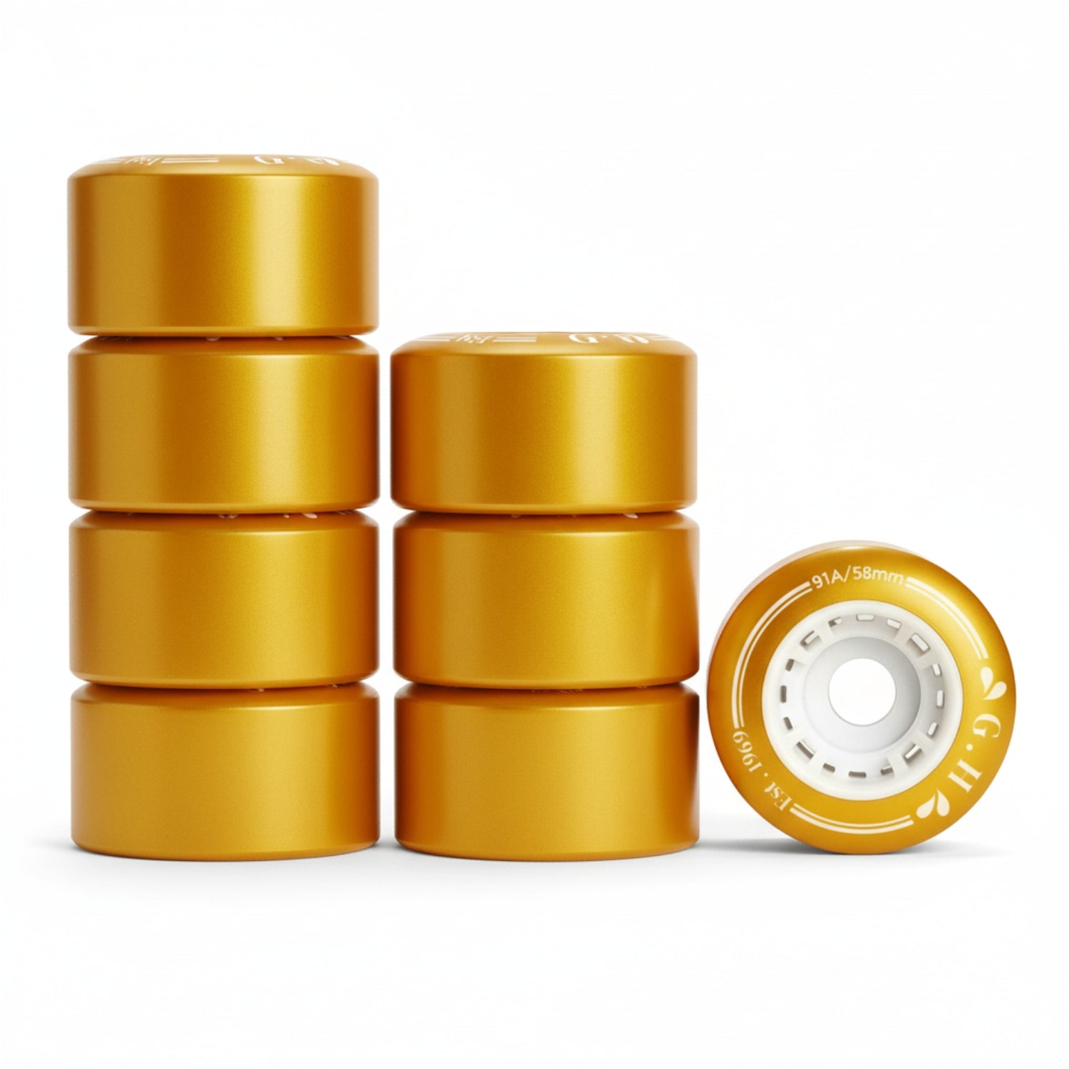 GH Gold High Rebound Pu Quad Roller Skates Wheels (82A&91A x 58mm.)