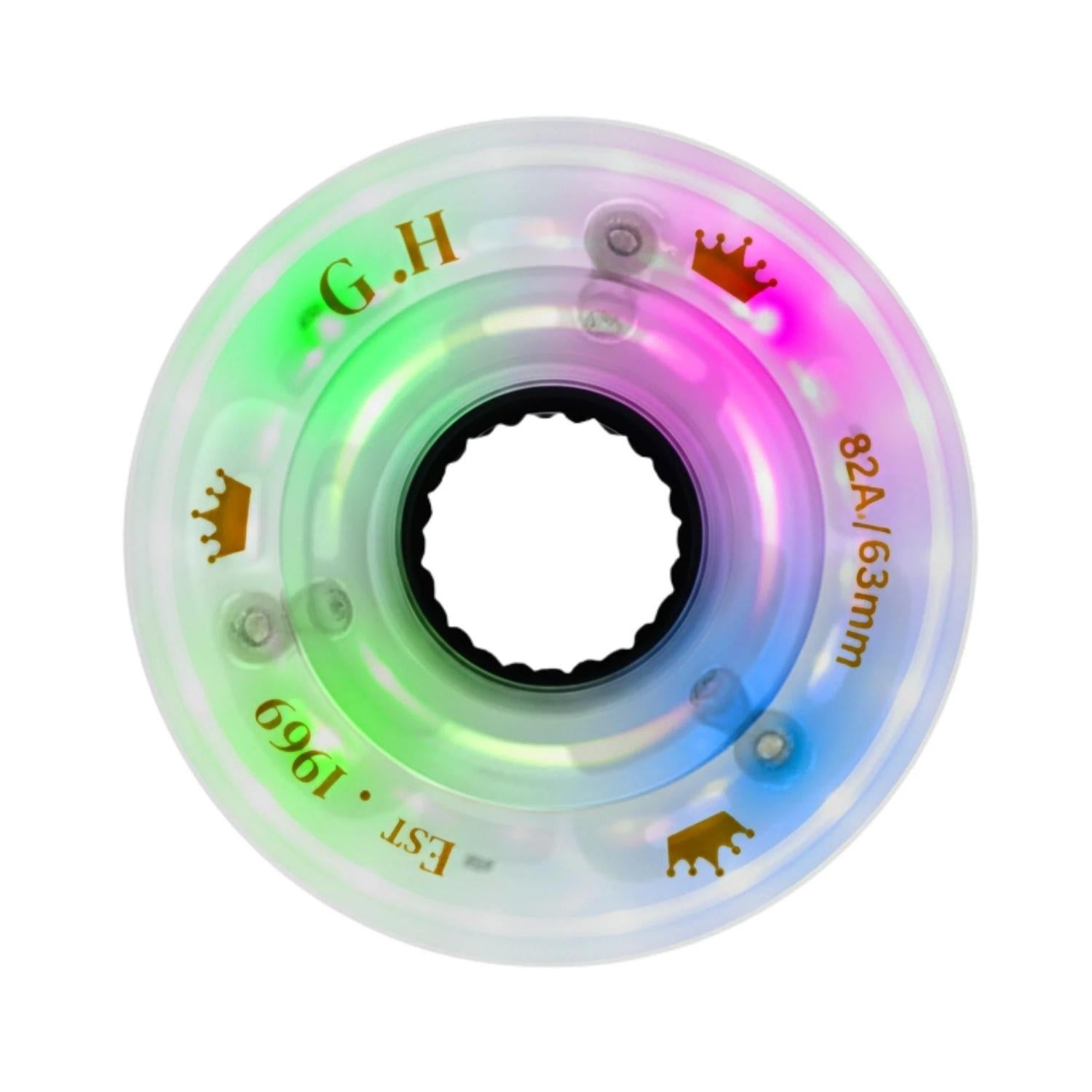 GH Sparkle High Rebound Pu Light Up Transparent Wheels (82A x 63mm.)