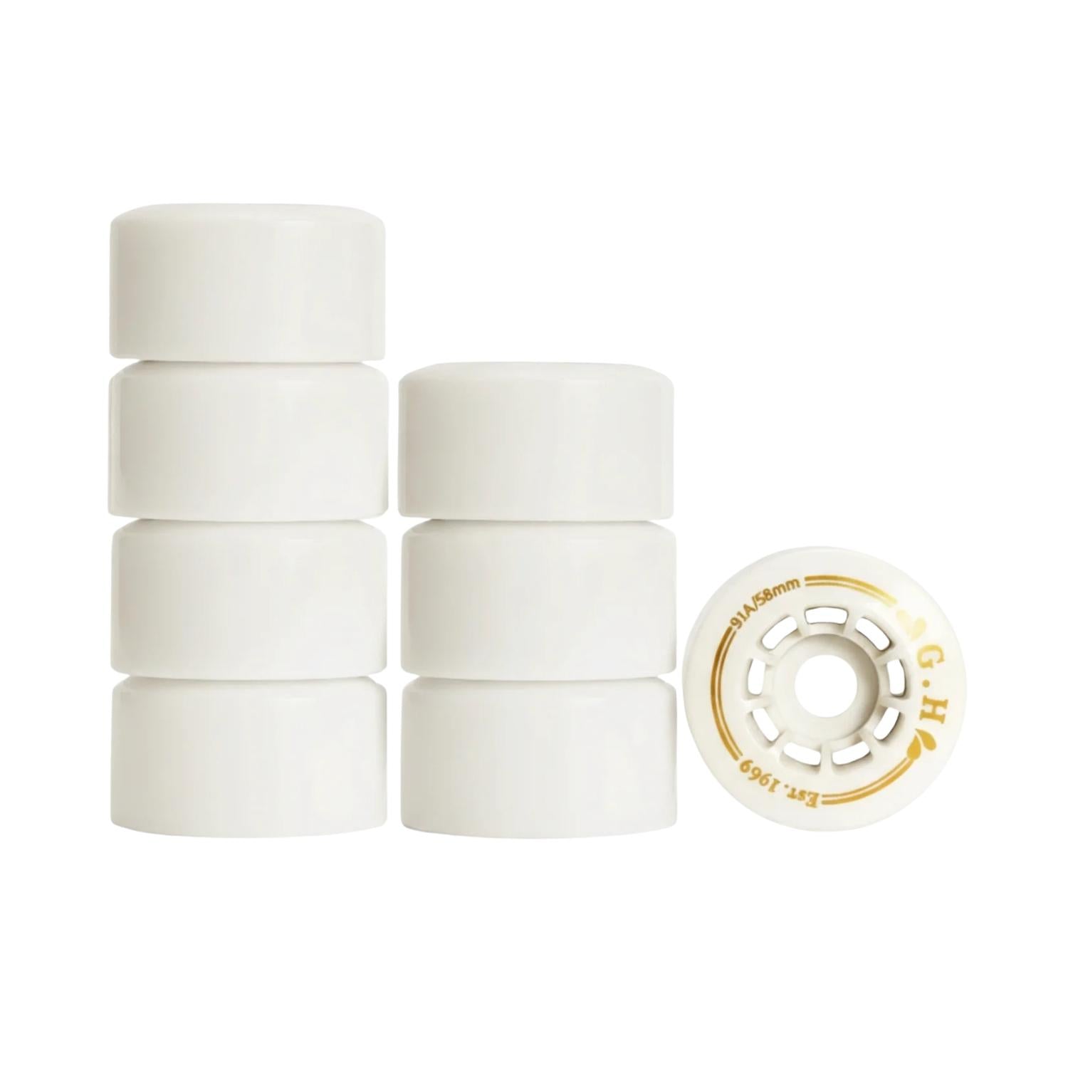 GH Ivory White Pu Roller Skates Wheels (88A/91A/94A x 58mm.)