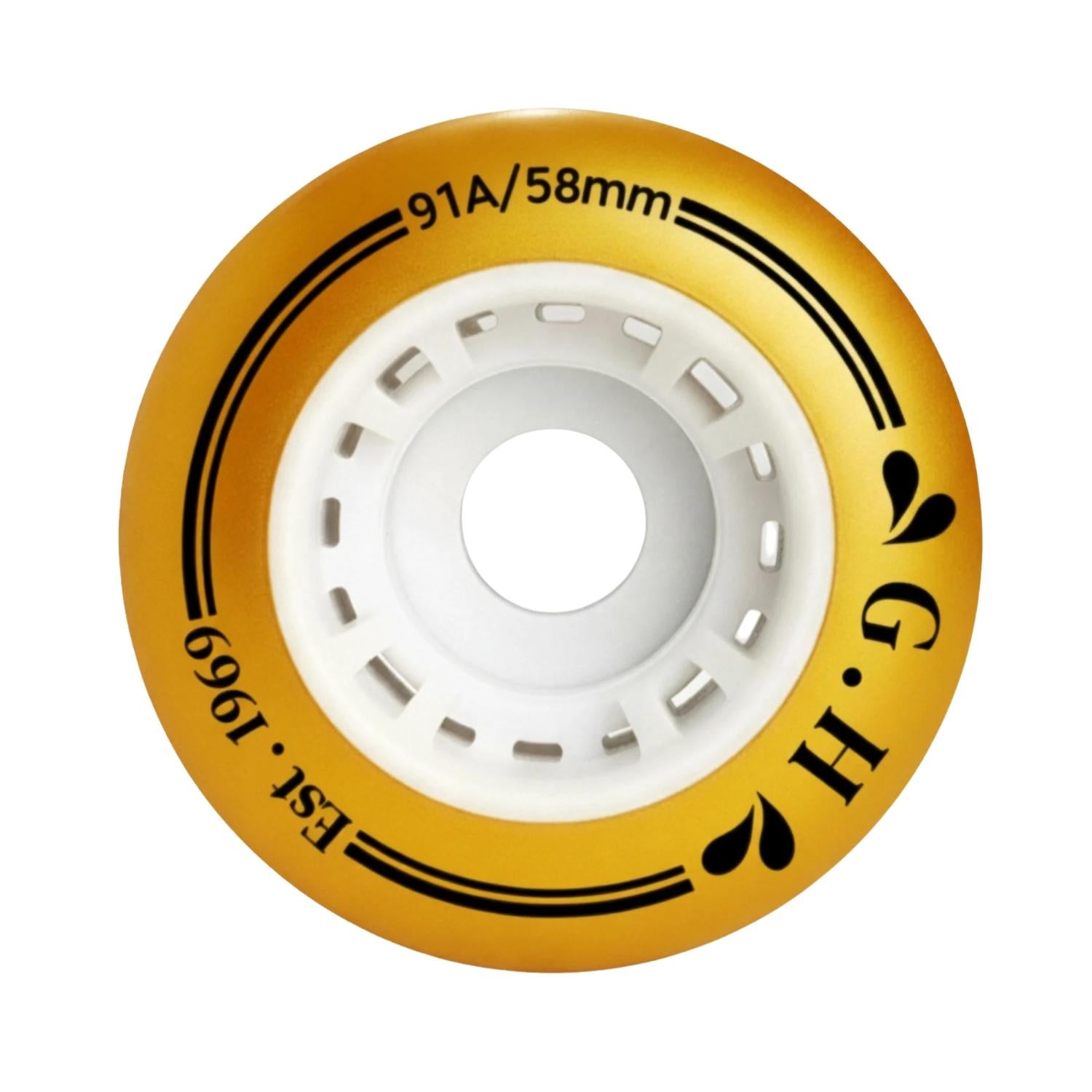 GH Gold Pu Quad Roller Skates Wheels (91A x 58mm.)