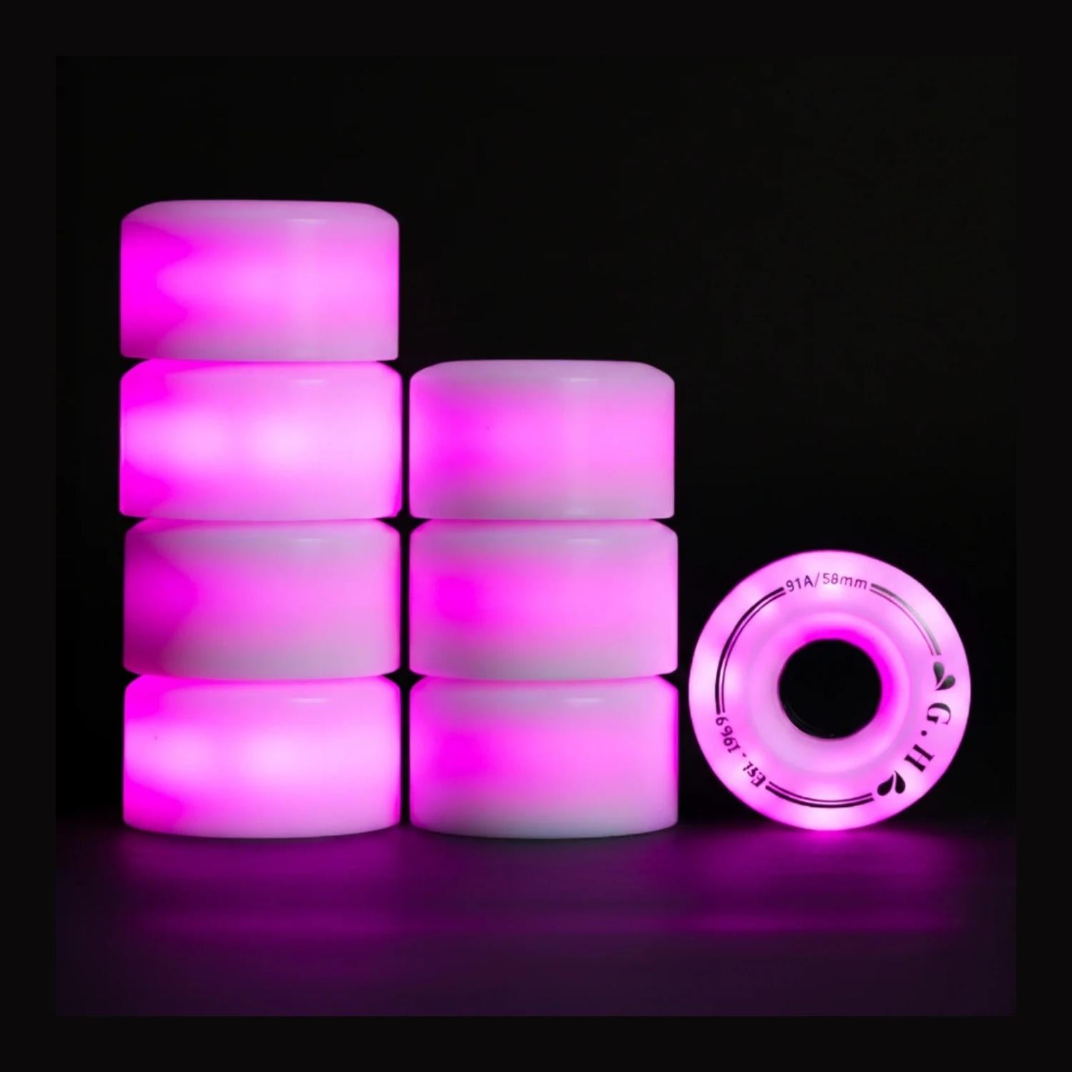 GH Fairy Jar High Rebound Pu Light Up Solid Light Wheels (85A/91A x 58mm.)