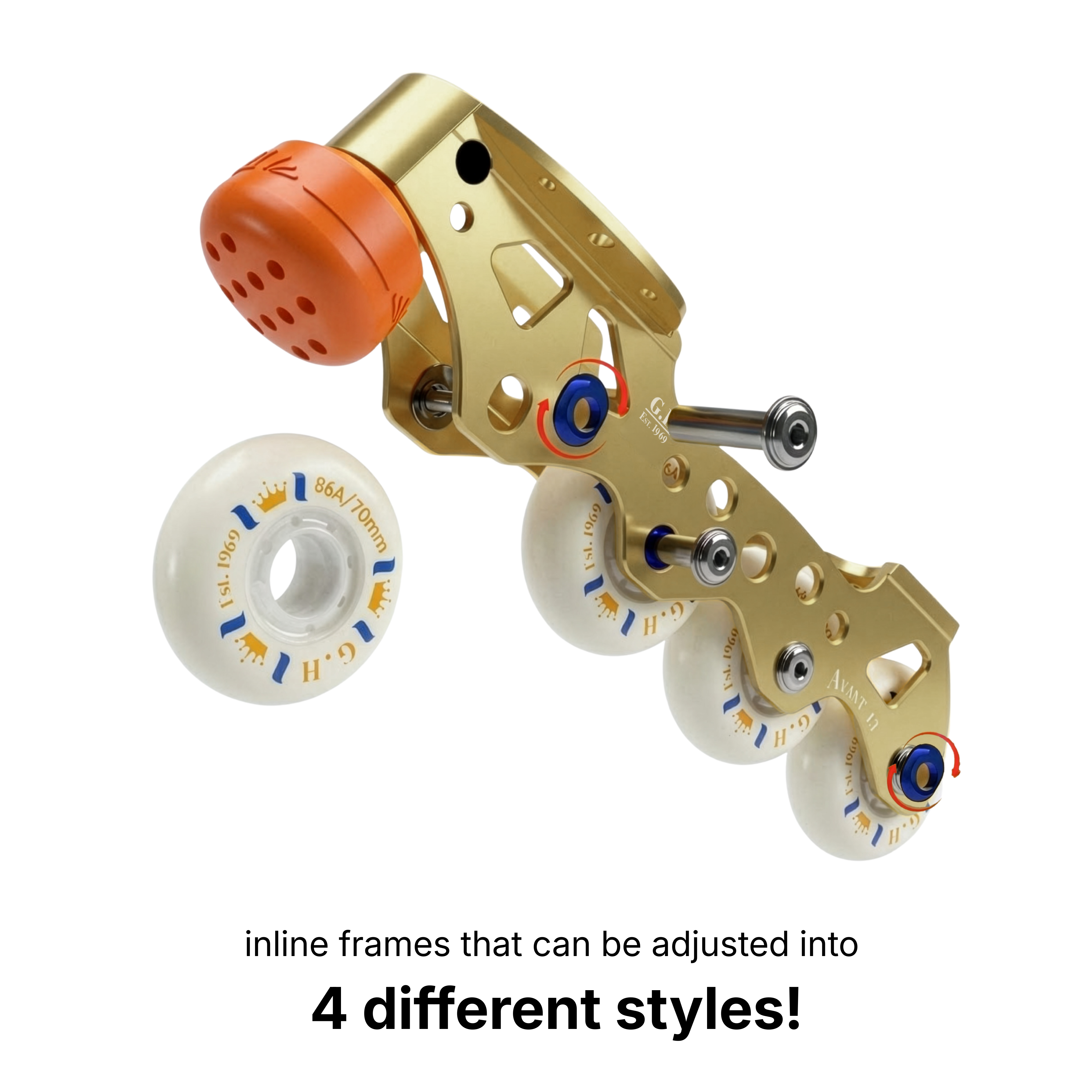 Avant LT Inline Skate Frame 4-wheel Style