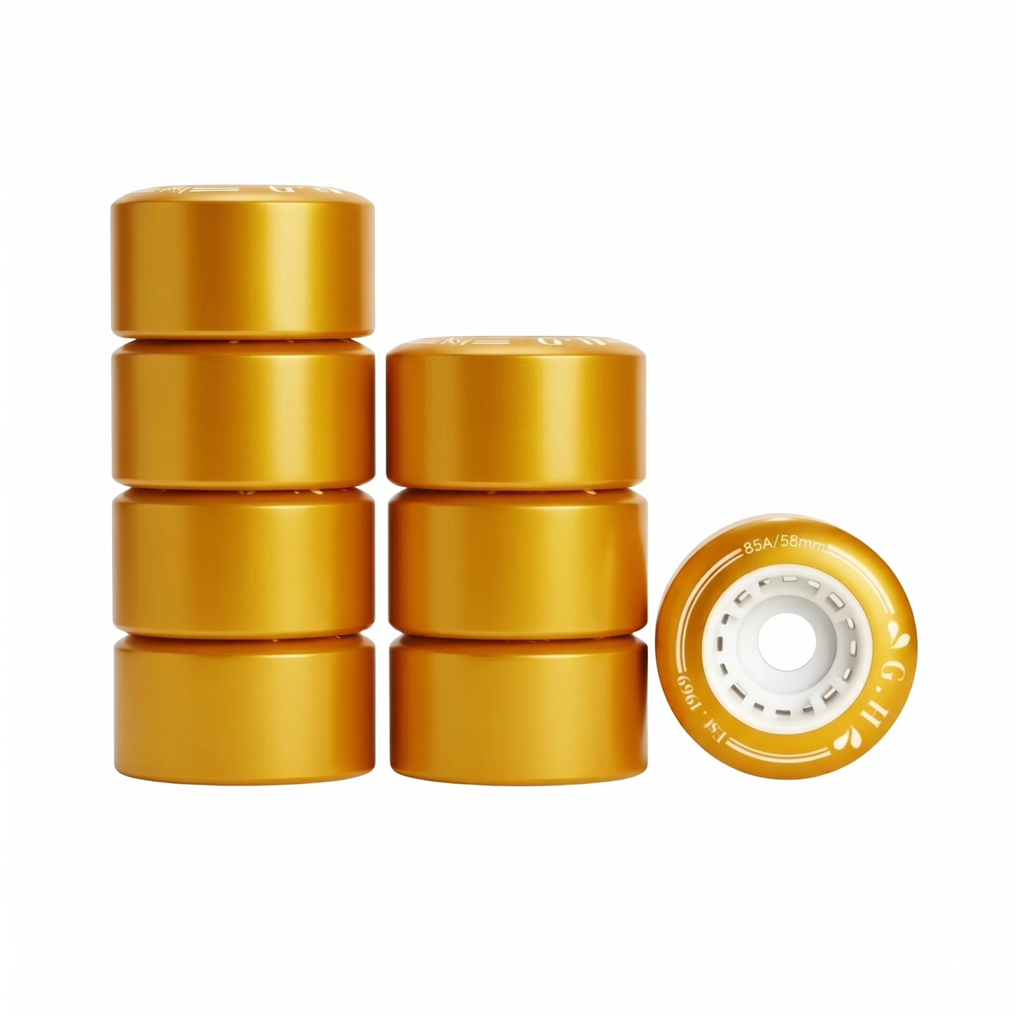 GH Gold High Rebound Pu Quad Roller Skates Wheels (85A x 58mm.)