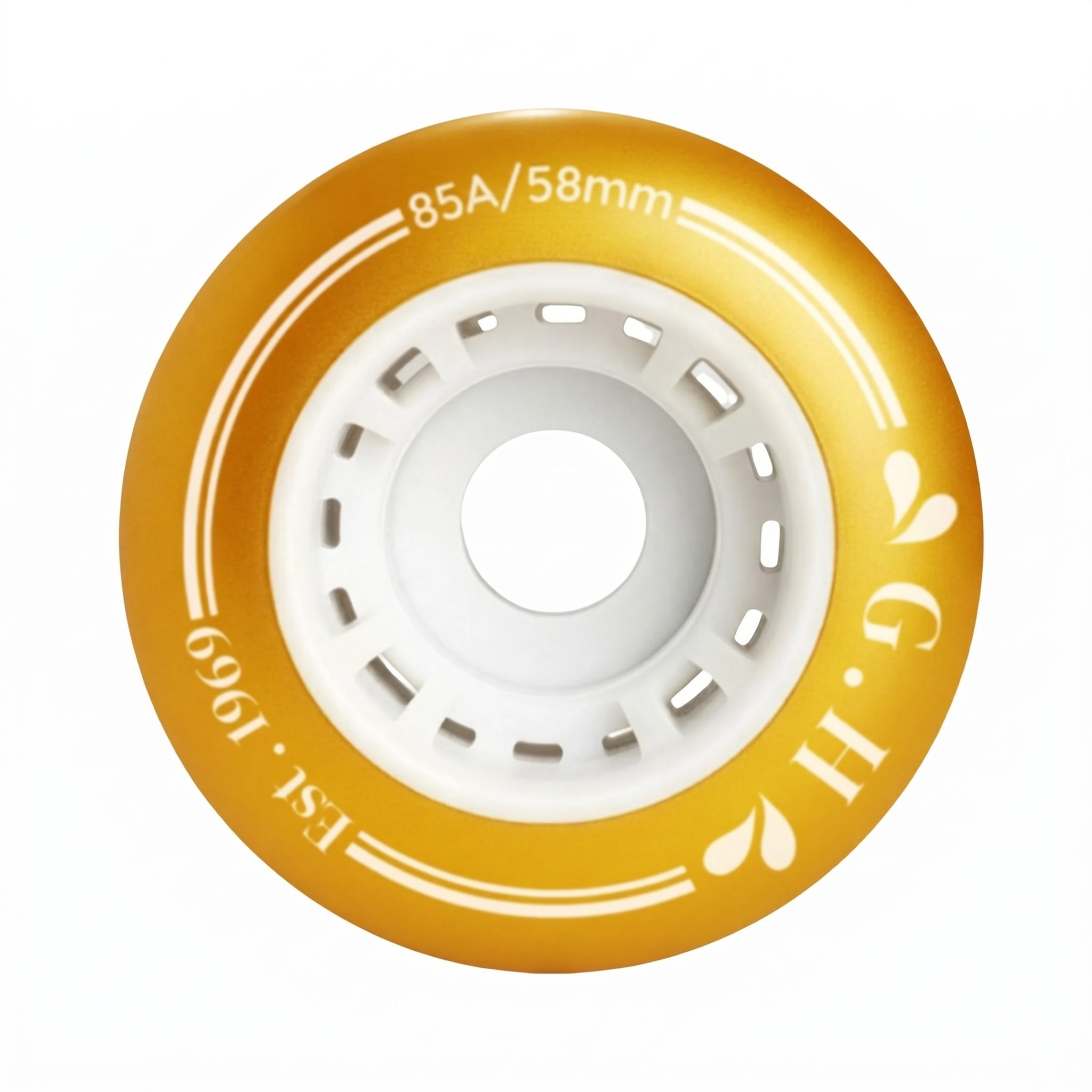GH Gold High Rebound Pu Quad Roller Skates Wheels (85A x 58mm.)