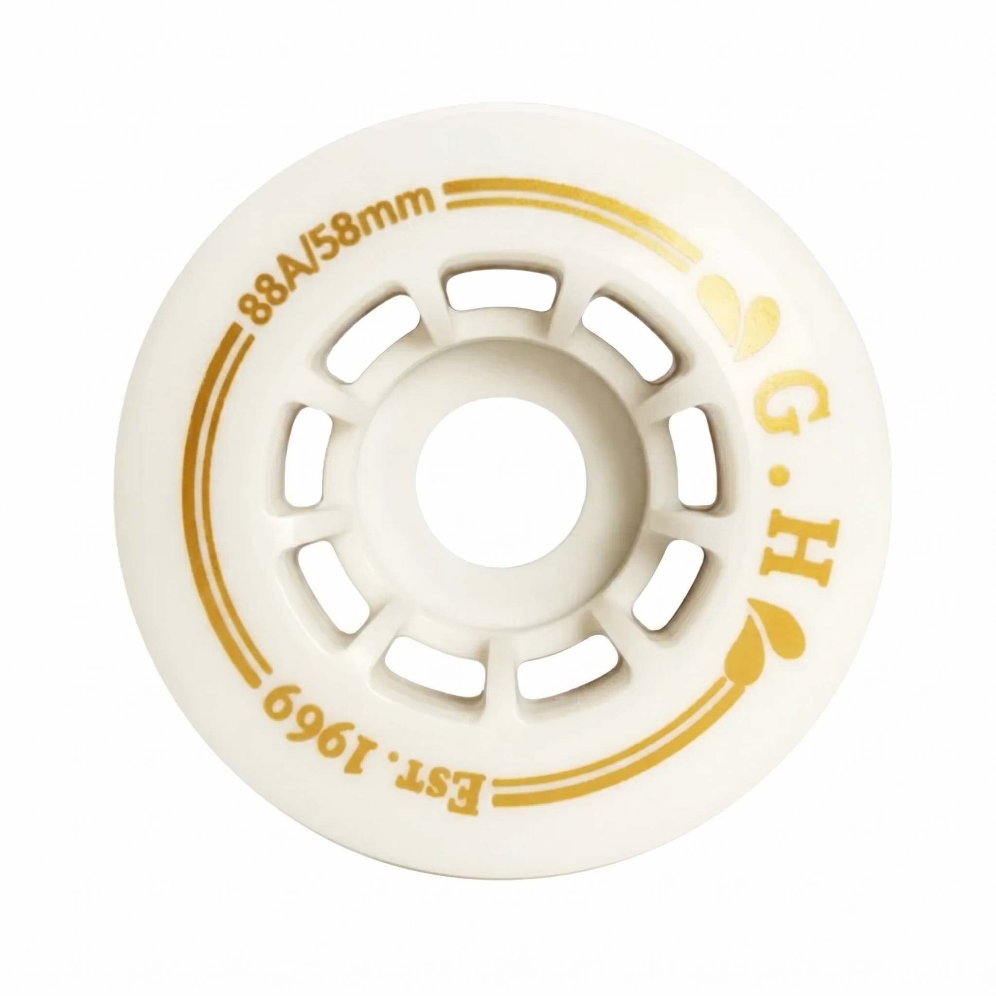 GH Ivory White High Rebound Pu Roller Skates Wheels (88A x 58mm.)