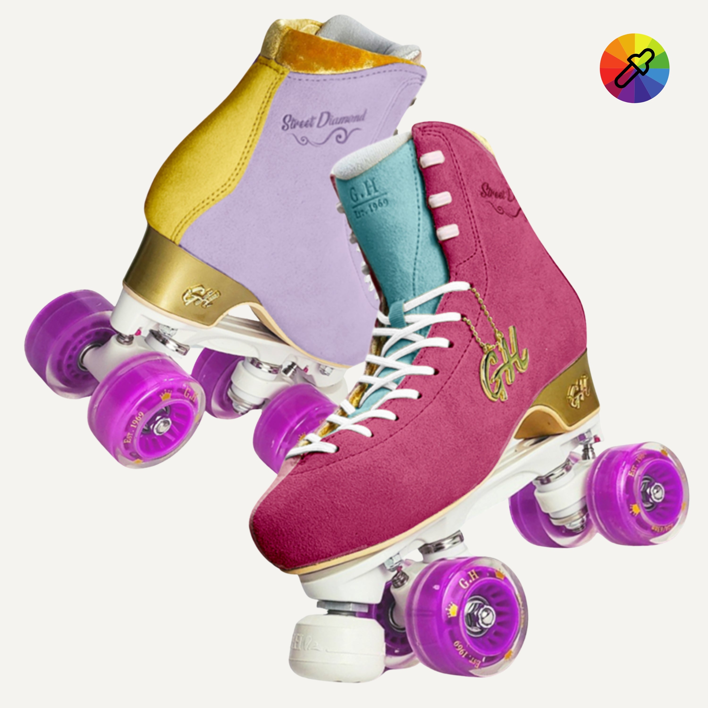 Street Diamond w/without air holes Quad Roller Skates Color Jam